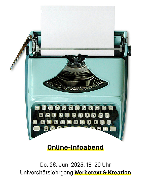 Online-Infoabend Universitätslehrgang Werbetext & Kreation