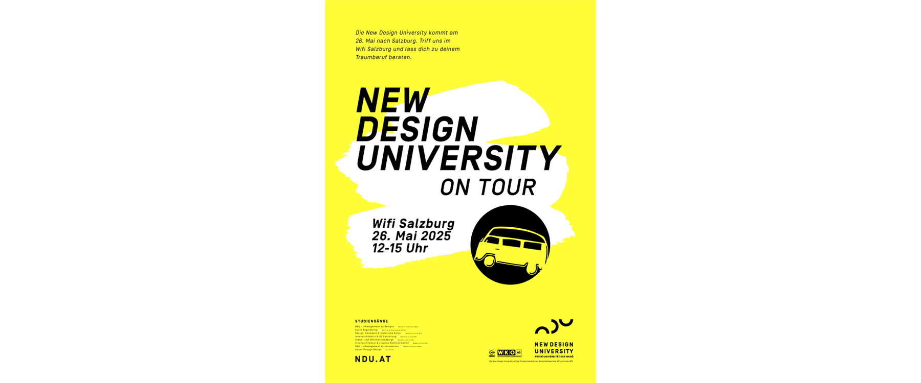 Plakat: New Design University on Tour