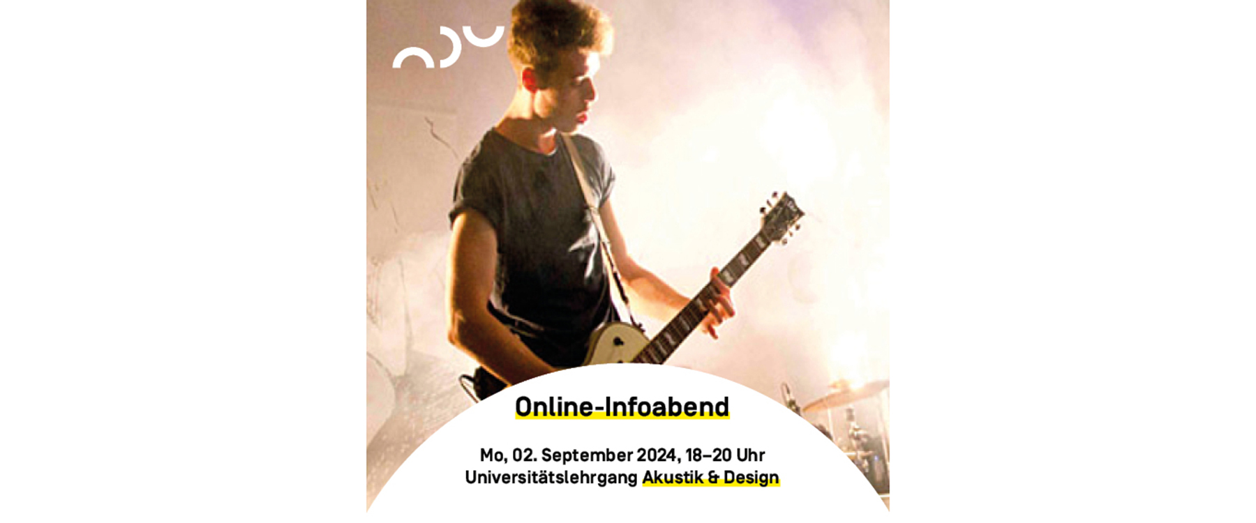 Plakat: Online-Infoabend Universitätslehrgang Akustik & Design