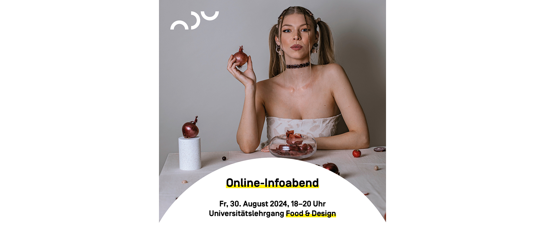 Plakat: Online-Infoabend Universitätslehrgang Food & Design