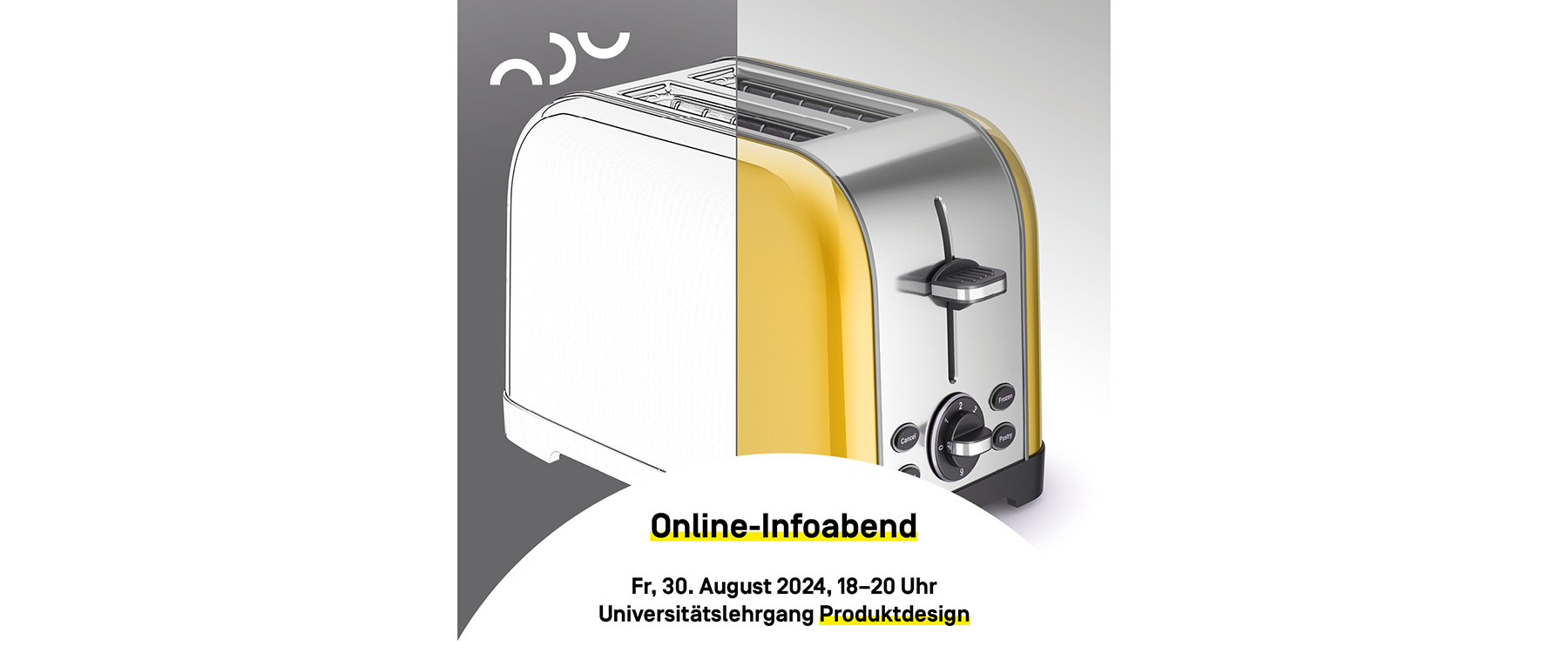 Plakat: Online-Infoabend Universitätslehrgang Produktdesign