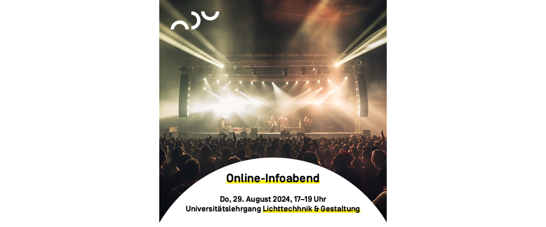 Plakat: Online-Infoabend Universitätslehrgang Lichttechnik & Gestaltung