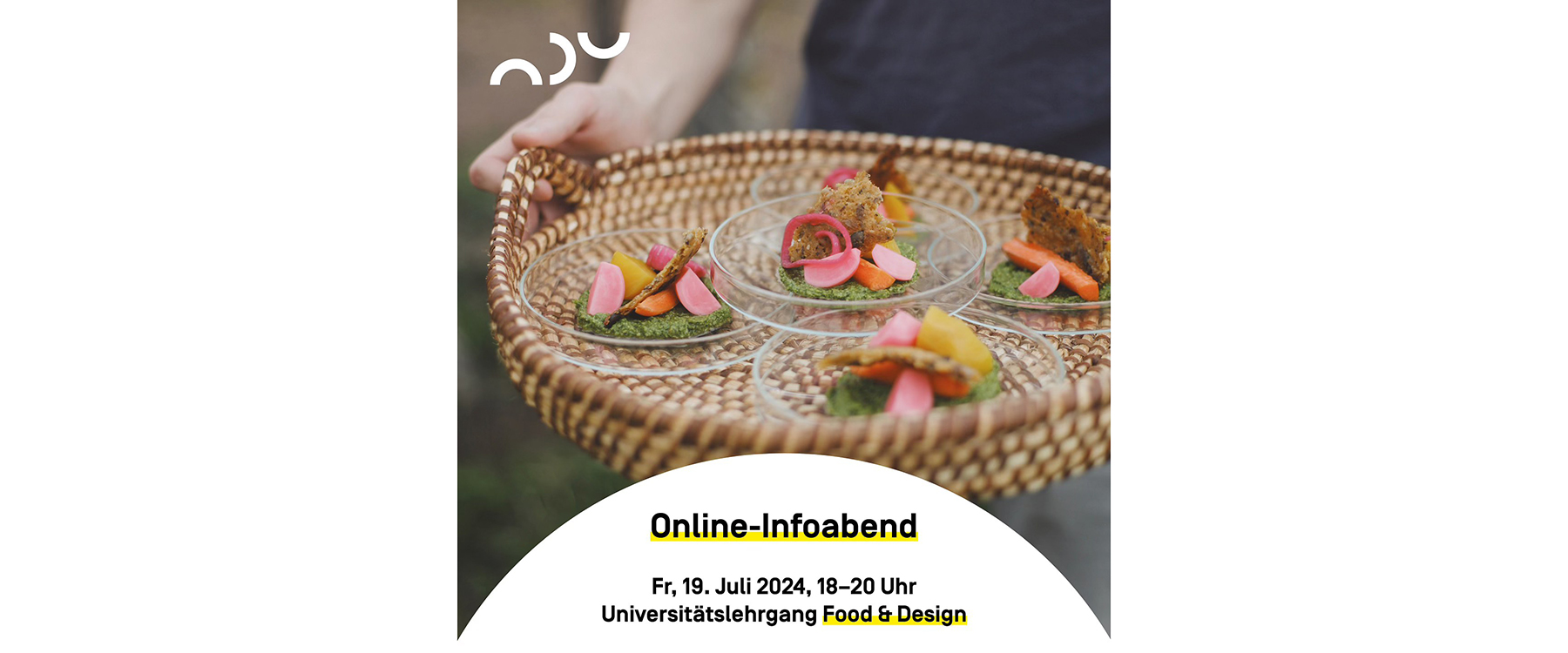 Plakat: Online-Infoabend Universitätslehrgang Food & Design
