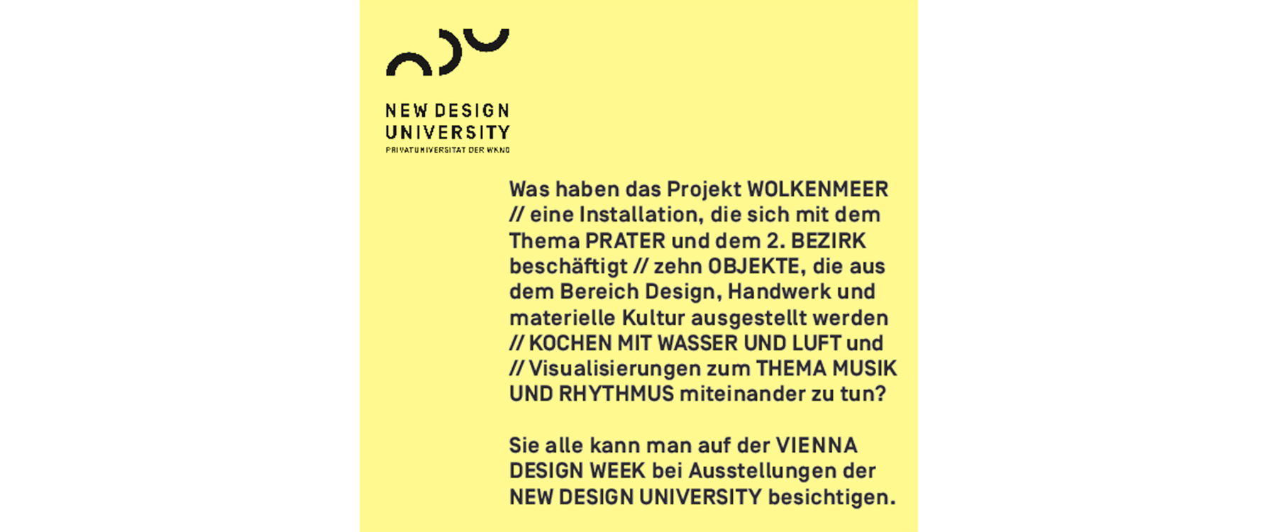 Plakat: NDU x Vienna Design Week