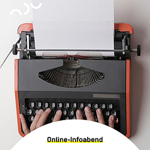 Plakat: Online-Infoabend Universitätslehrgang Werbetext & Kreation