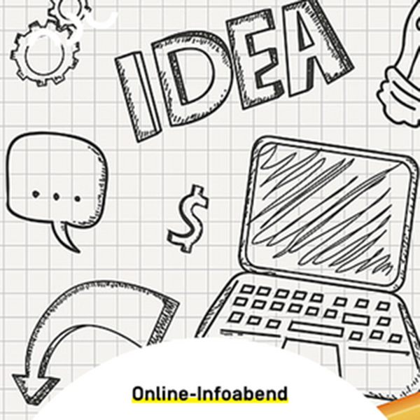 Plakat für Online-Infoabend