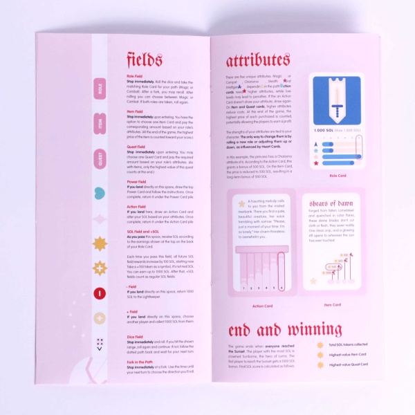 Spielanleitung aufgeschlagen bei fields und attributes