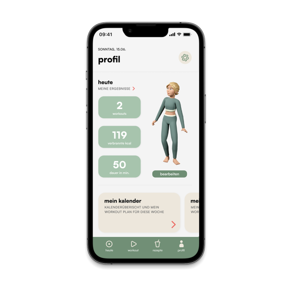 Screenshot von dem Profil in der pia-App