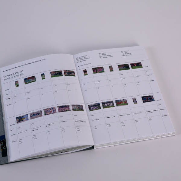 Buch aufgeschlagen bei einem visuellen Vergleich