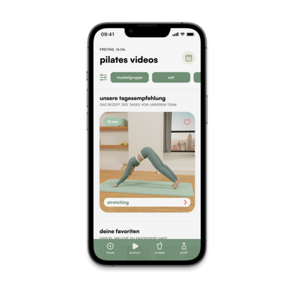 Screenshot von den Übungen in der pia-App