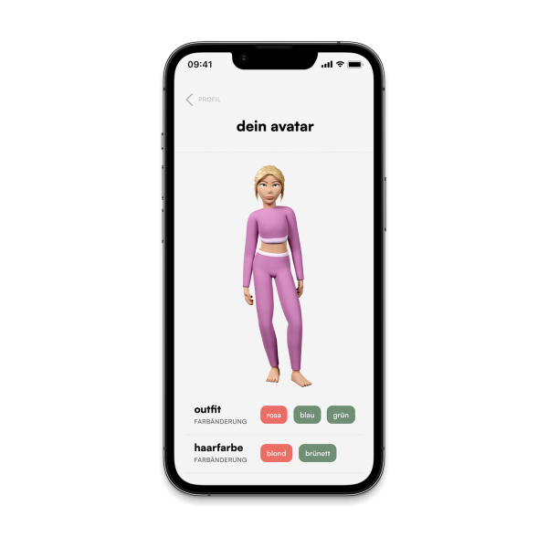 Screenshot vom Avatar in der pia-App