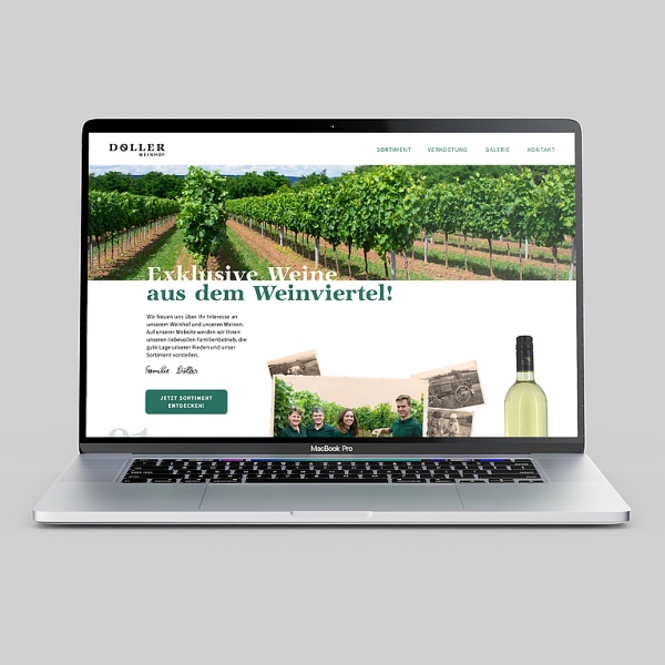 Screenshot von der Webseite des Weinhof "Döller